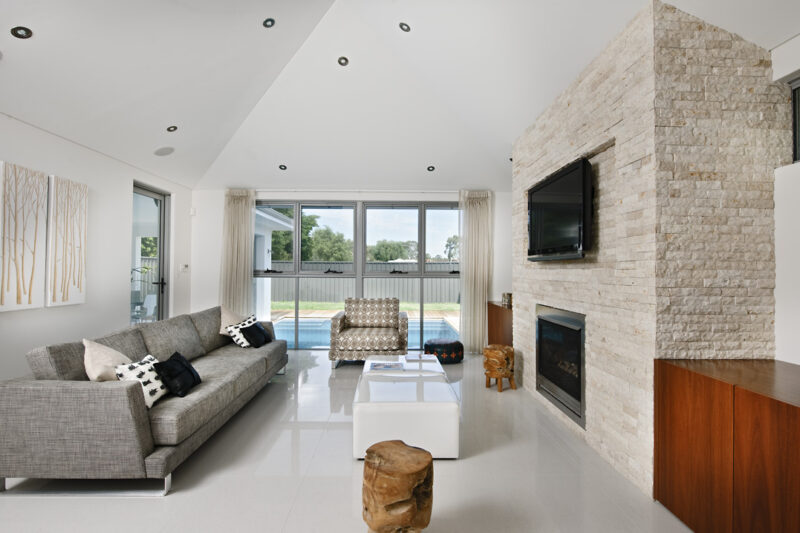 Residential Attitudes - cosy contemporary lounge with fireplace