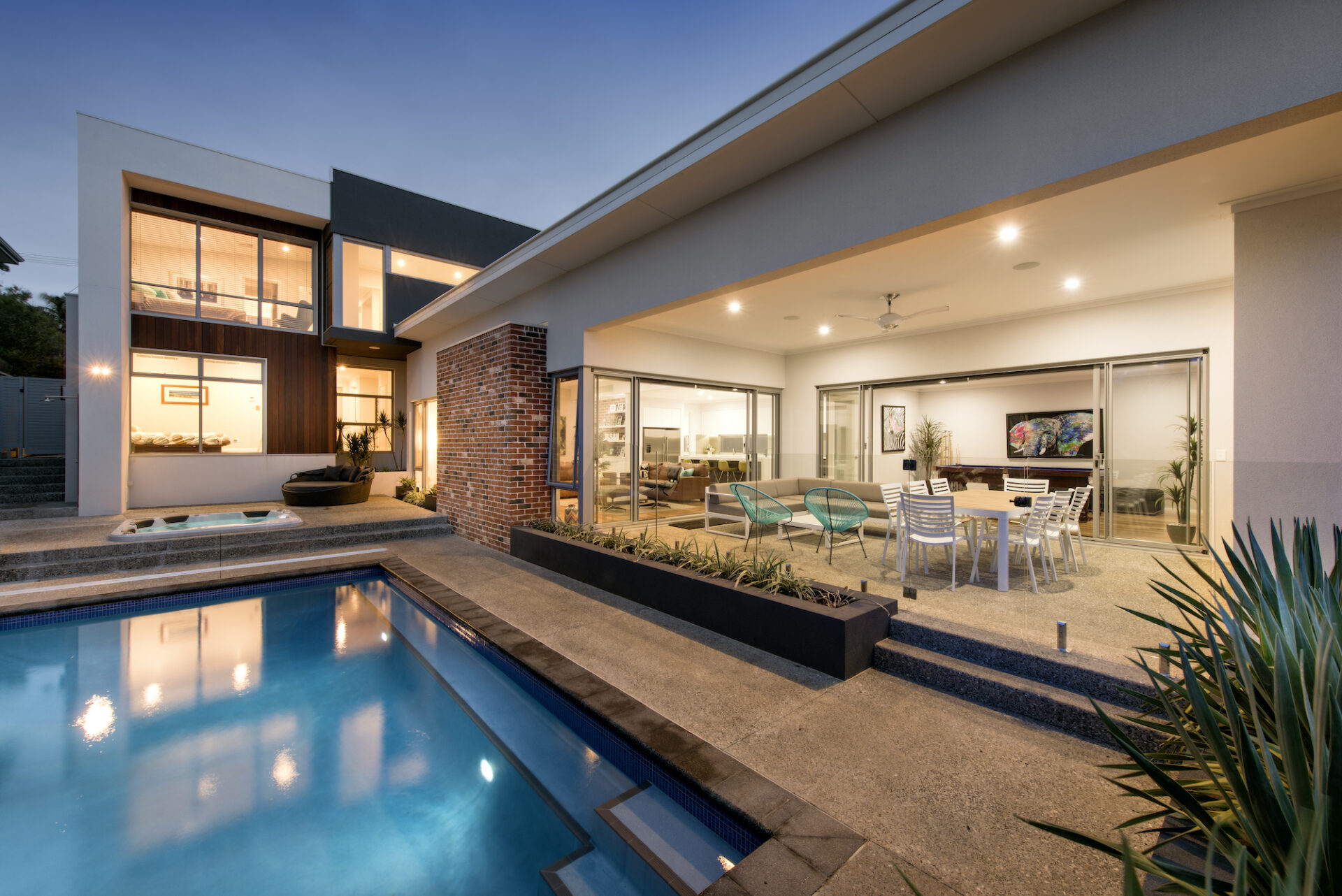 Residential Attitudes mid-century home alfresco/pool area 