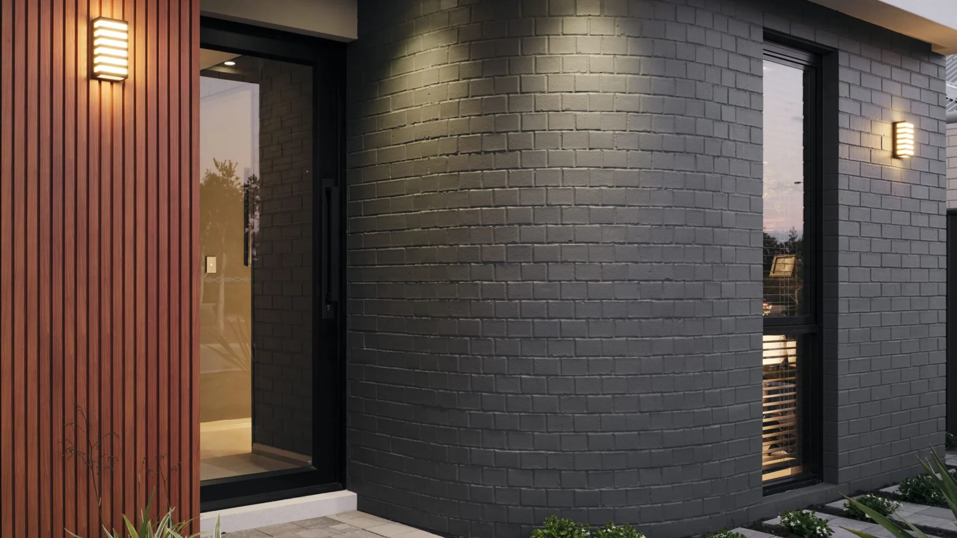 The Double Vision display home features a curved external wall