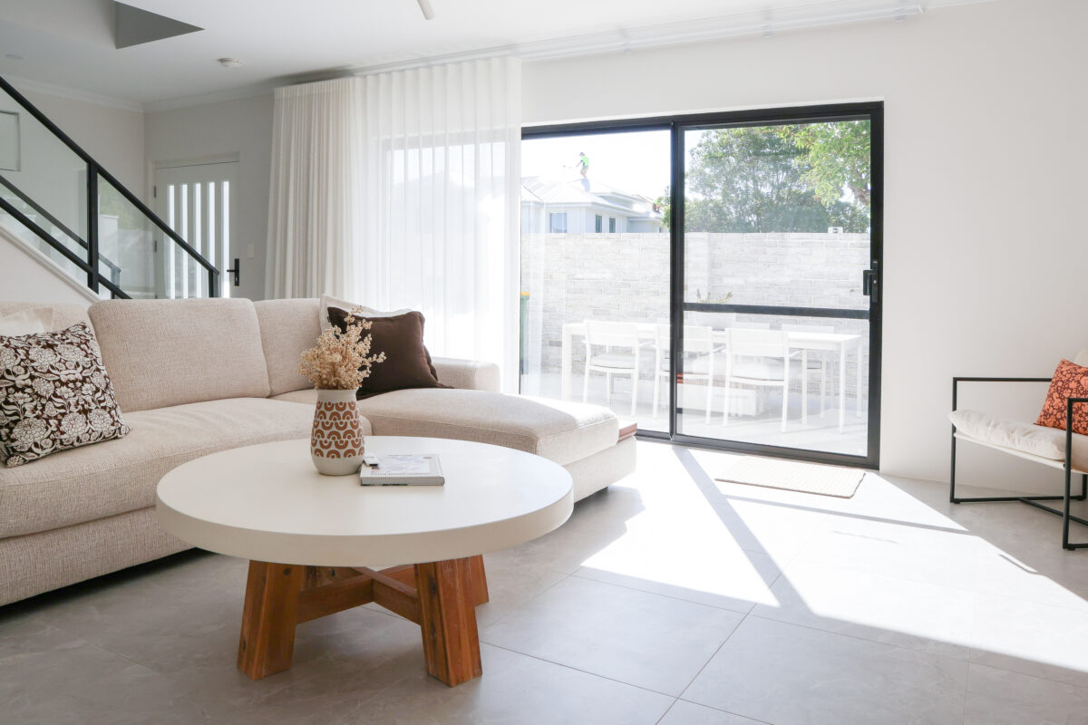 Light and bright living space in this double storey, Contemporary home, built by Residential Attitudes.