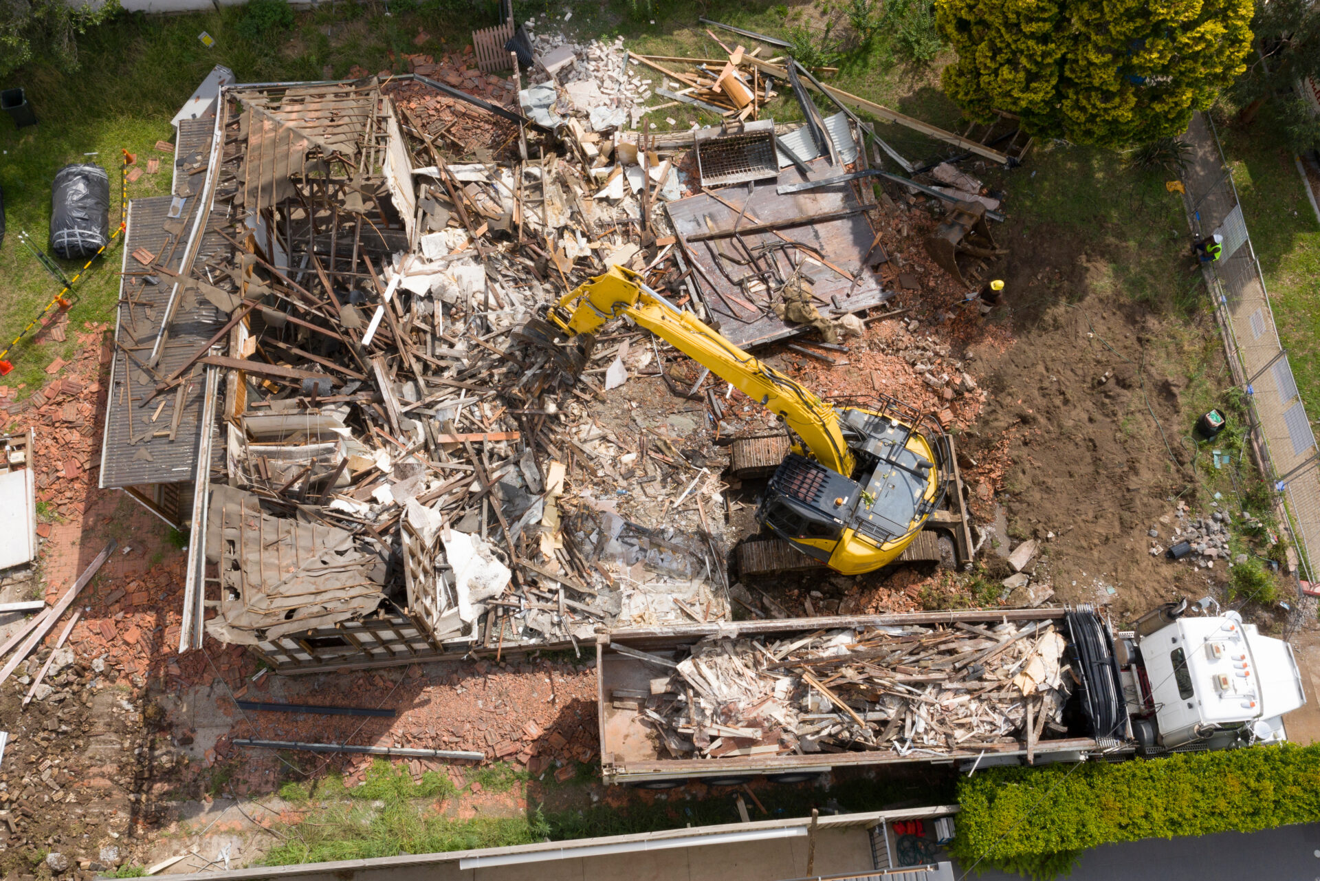 Home demolition of a house